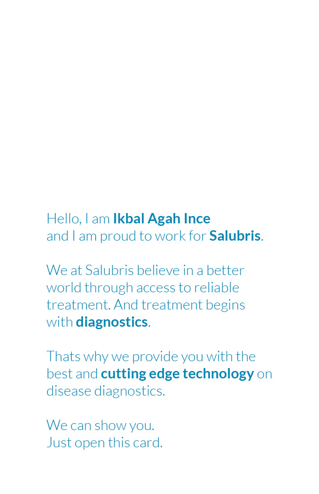 Salubris businesscard- innovations for healthcare - Identiteit Too Many Words | Infographics & identiteit te Utrecht