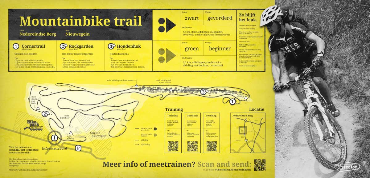 Mountainbike route - poster Too Many Words | Infographics & identiteit te Utrecht